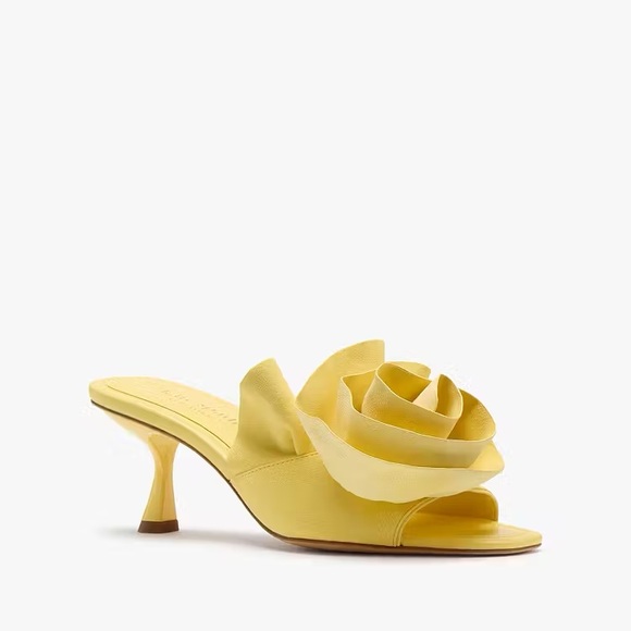 kate spade Shoes - ♠️Kate Spade Flourish Floral Heeled Sandal, Yuzu Jam Yellow NEW NIB